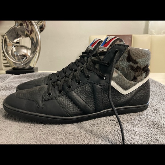 Louis Vuitton LV6 Men's 6 Camo X Black Leather Spitfire High Top Sneaker - Picture 3 of 13
